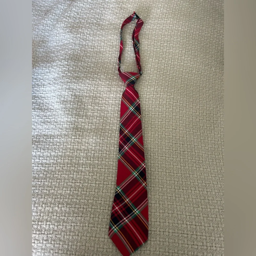 Kids Red Plaid Tie